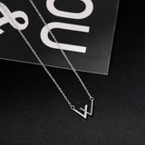 925 Sterling Silver W Letter Alien Love Necklace