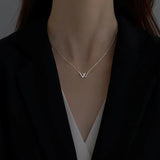 925 Sterling Silver W Letter Alien Love Necklace