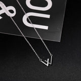 925 Sterling Silver W Letter Alien Love Necklace