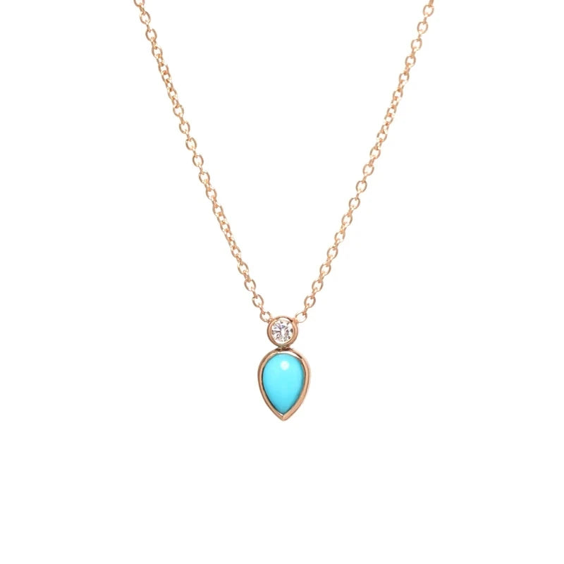 925 Silver Turquoise Charm Y Shape Necklace for Women