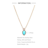 925 Silver Turquoise Charm Y Shape Necklace for Women