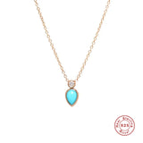 925 Silver Turquoise Charm Y Shape Necklace for Women
