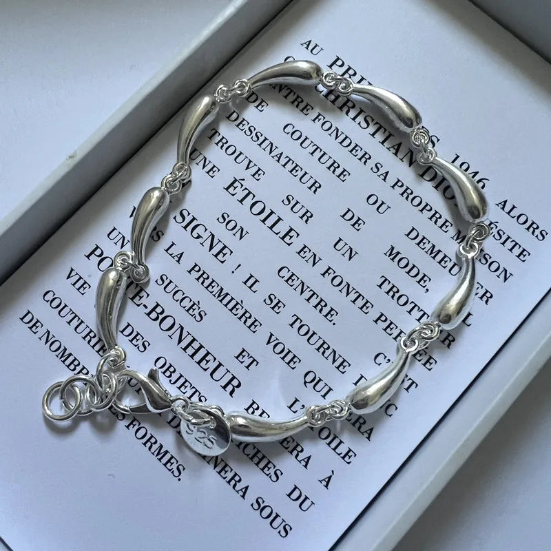 925 Silver Water Drop Bracelet Women's Jewelry Gift