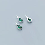 925 Silver Water Drop Dangle Charms Gem Decoration DIY Women Jewelry Gift