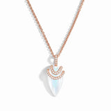 925 Silver Moonstone Charm Rose Necklace Women's Jewelry