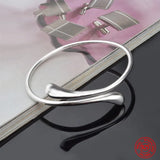 925 Silver Water Drop Cuff Bracelet Bangle Wedding Jewelry