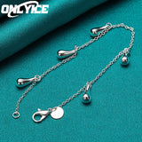 925 Silver Water Drop Pendant Bracelet For Women