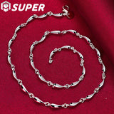 925 Silver Water Drop Pendant Necklace 18 Inch Chain