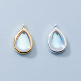 925 Silver Moonstone Water Drop Charms Necklace