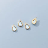 925 Silver Moonstone Water Drop Charms Necklace