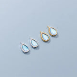 925 Silver Moonstone Water Drop Charms Necklace