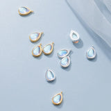 925 Silver Moonstone Water Drop Charms Necklace