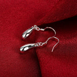 925 Silver Water Droplets Raindrops Earrings Wedding Engagement Party Jewelry