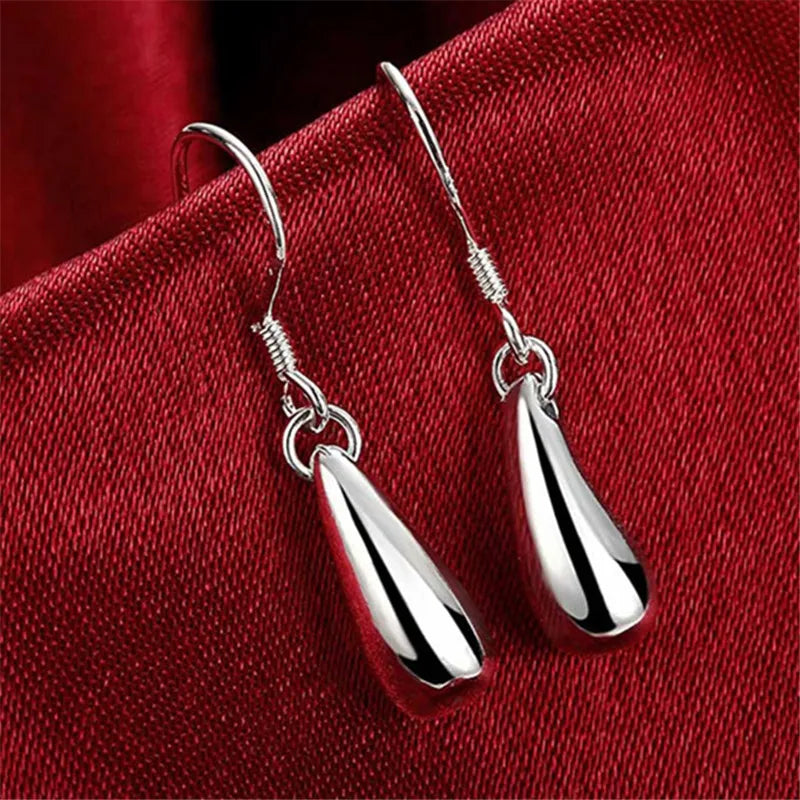 925 Silver Water Droplets Raindrop Earrings for Women