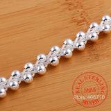 925 Silver Weave Beads Chain Bracelet Wedding