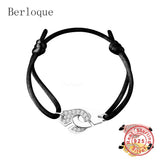 925 Silver Wedding Bracelet Rose Handcuff Bracelet Menottes Style Jewelry