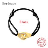 925 Silver Wedding Bracelet Rose Handcuff Bracelet Menottes Style Jewelry