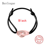 925 Silver Wedding Bracelet Rose Handcuff Bracelet Menottes Style Jewelry