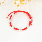 925 Silver Wedding Bracelet for Women Girls Red Thread Fine Jewelry