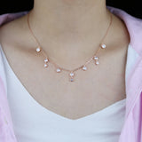 925 Silver Bling Tear Drop Choker Bezel Cz Necklace