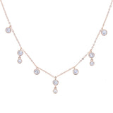 925 Silver Bling Tear Drop Choker Bezel Cz Necklace
