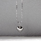 925 Silver Heart Necklace Long Bead Chain Pendant Gift