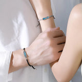 925 Silver Whale Deer Couple Bracelets Enamel Rope Gift