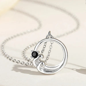 925 Silver Whale Couple Necklace Platinum Plating