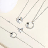 925 Silver Whale Couple Necklace Platinum Plating