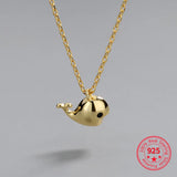 925 Sterling Silver Whale Pendant Large Zircon Necklace Set Chain Women