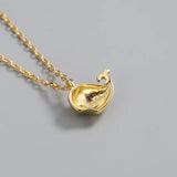 925 Sterling Silver Whale Pendant Large Zircon Necklace Set Chain Women