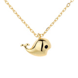 925 Sterling Silver Whale Pendant Large Zircon Necklace Set Chain Women