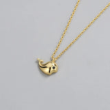 925 Sterling Silver Whale Pendant Large Zircon Necklace Set Chain Women