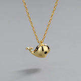 925 Sterling Silver Whale Pendant Large Zircon Necklace Set Chain Women