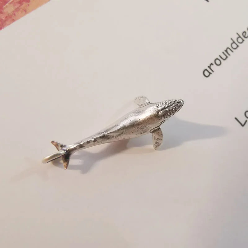 925 Silver Whale Pendant Vintage Necklace Jewelry Finding