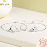 925 Silver Whale Charm Bracelet Platinum Plated Romantic Ocean Jewelry