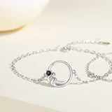 925 Silver Whale Charm Bracelet Platinum Plated Romantic Ocean Jewelry