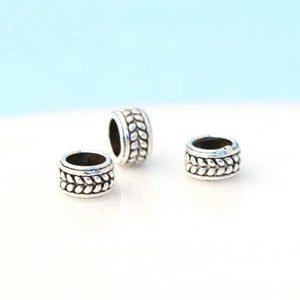 925 Silver Wheat Spike Wheel Spacer Beads S925 for DIY Bracelet Necklace