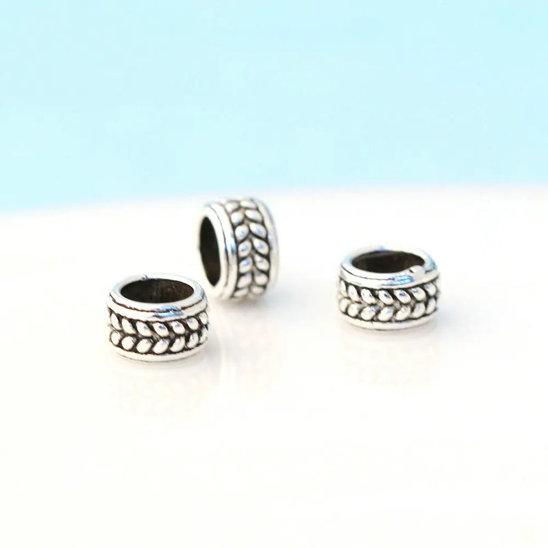 925 Silver Wheat Spike Wheel Spacer Beads S925 for DIY Bracelet Necklace