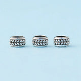 925 Silver Wheat Spike Wheel Spacer Beads S925 for DIY Bracelet Necklace