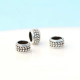 925 Silver Wheat Spike Wheel Spacer Beads S925 for DIY Bracelet Necklace