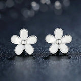 925 Silver Daisy Stud Earrings For Women Kids Wedding Gift