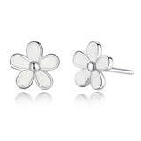 925 Silver Daisy Stud Earrings For Women Kids Wedding Gift