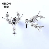 925 Silver Stud Earrings Setting for 5-9mm Pearl or Bead - Semi mount