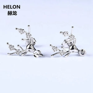 925 Silver Stud Earrings Setting for 5-9mm Pearl or Bead - Semi mount