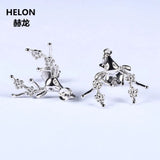 925 Silver Stud Earrings Setting for 5-9mm Pearl or Bead - Semi mount