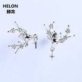 925 Silver Stud Earrings Setting for 5-9mm Pearl or Bead - Semi mount