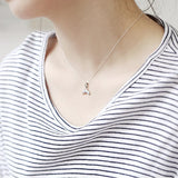 925 Silver Plated Mermaid Tail Pendant Necklace Engraved Lucky Word