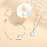 925 Silver Mother of Pearl Clover Bracelet for Women