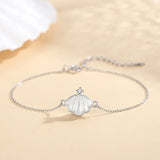 925 Silver Mother of Pearl Clover Bracelet for Women